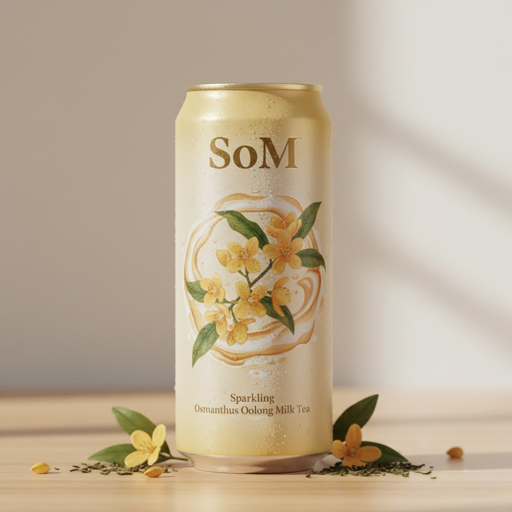 A glass of Osmanthus Oolong Milk Tea.